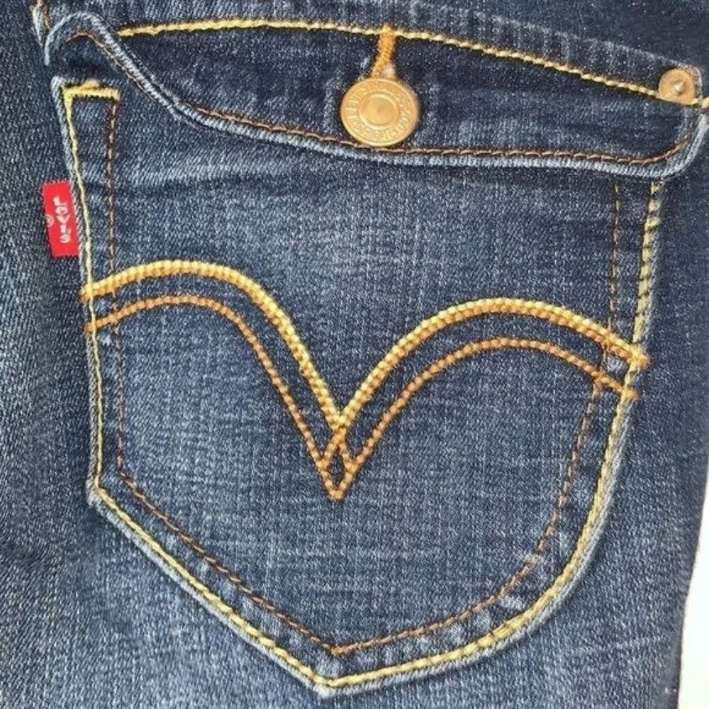 Levis 524 Too Superlow Womens Skinny Jeans Size 15M Dark Wash Denim Cotton Blend - Picture 11 of 13